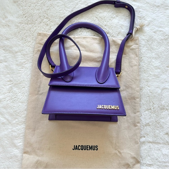 NEW!! Jacquemus Le Chequito Moyen purple bag Retail 910$ - Picture 7 of 13